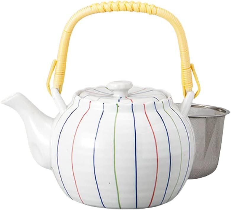 KT美濃焼! ☆三色ライン土瓶1100cc☆ ホ396-098 新品 紅茶 煎茶 お茶 ポット 土瓶 鉄瓶 やかん 茶器 ギフト拍卖