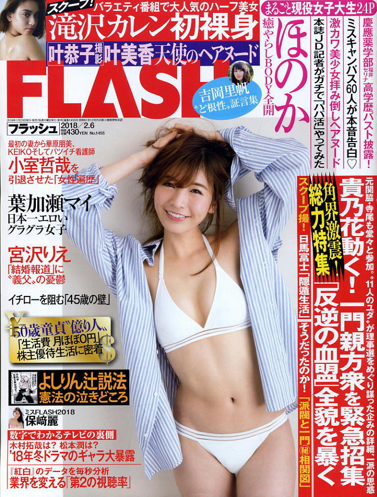 ★【フラッシュ】★1455★2018.02.06★ほのか 滝沢カレン 葉加瀬マイ 宮沢りえ 保崎麗拍卖