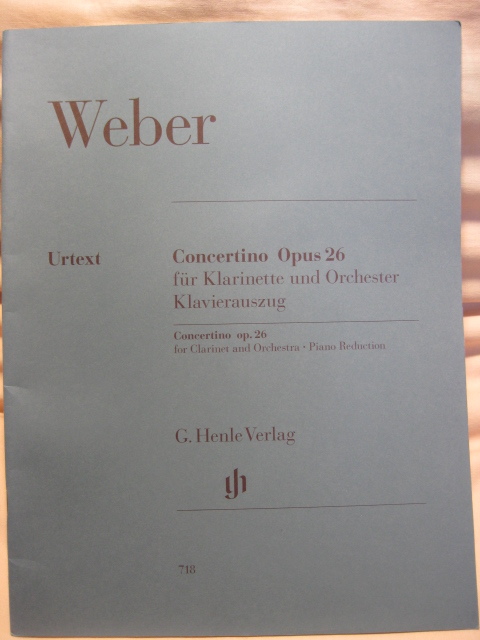 古本 Weber Concertino op. 26 for Clarinet and Orchestra・Piano Reduction拍卖
