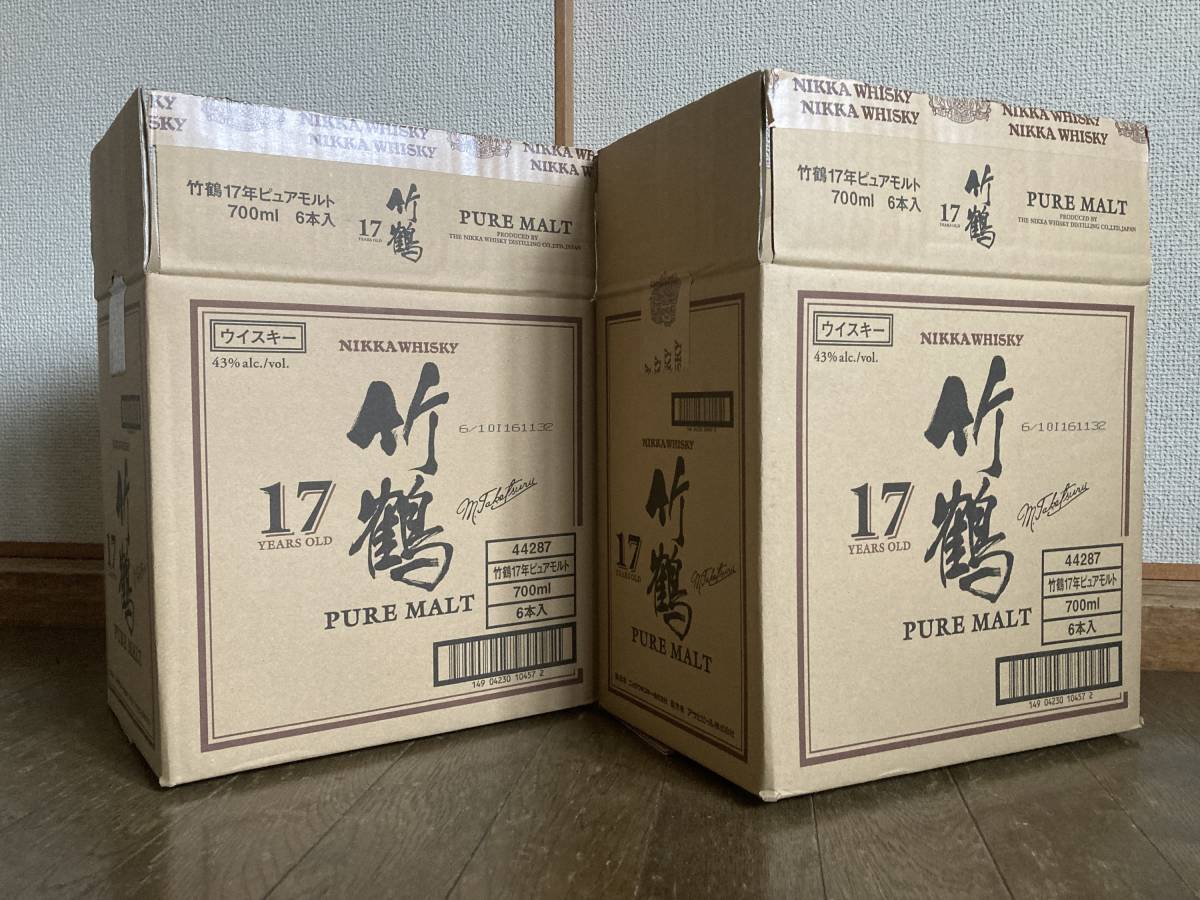送料無料! ☆ 空箱 中身なし 箱のみ ニッカ 竹鶴 17年 6本用 2枚セット 段ボール ☆①拍卖