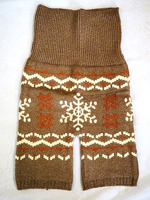 新品未使用 ノルディック レディース あったかパンツ3分丈/ブラウン柄/M-L・231224拍卖