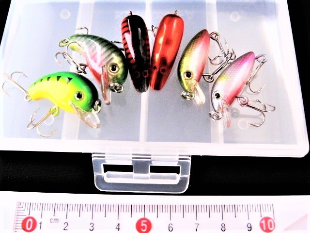 240314027■6個セットーⅡ■渓流/管釣■ ミニサスペンドミノー・シュリンプ・クランク■新品■ケース付拍卖