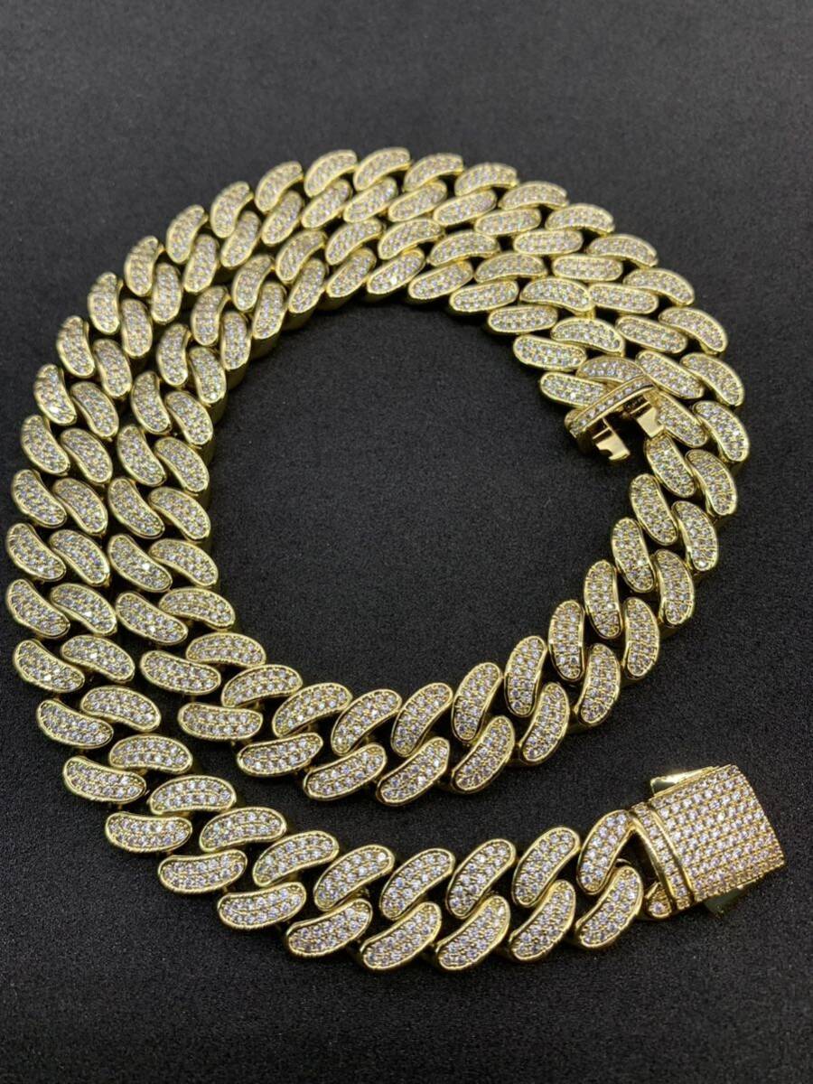 超高品質!12㎜ ゴールド キューバン チェーン 喜平 ネックレス ブリンブリン拍卖