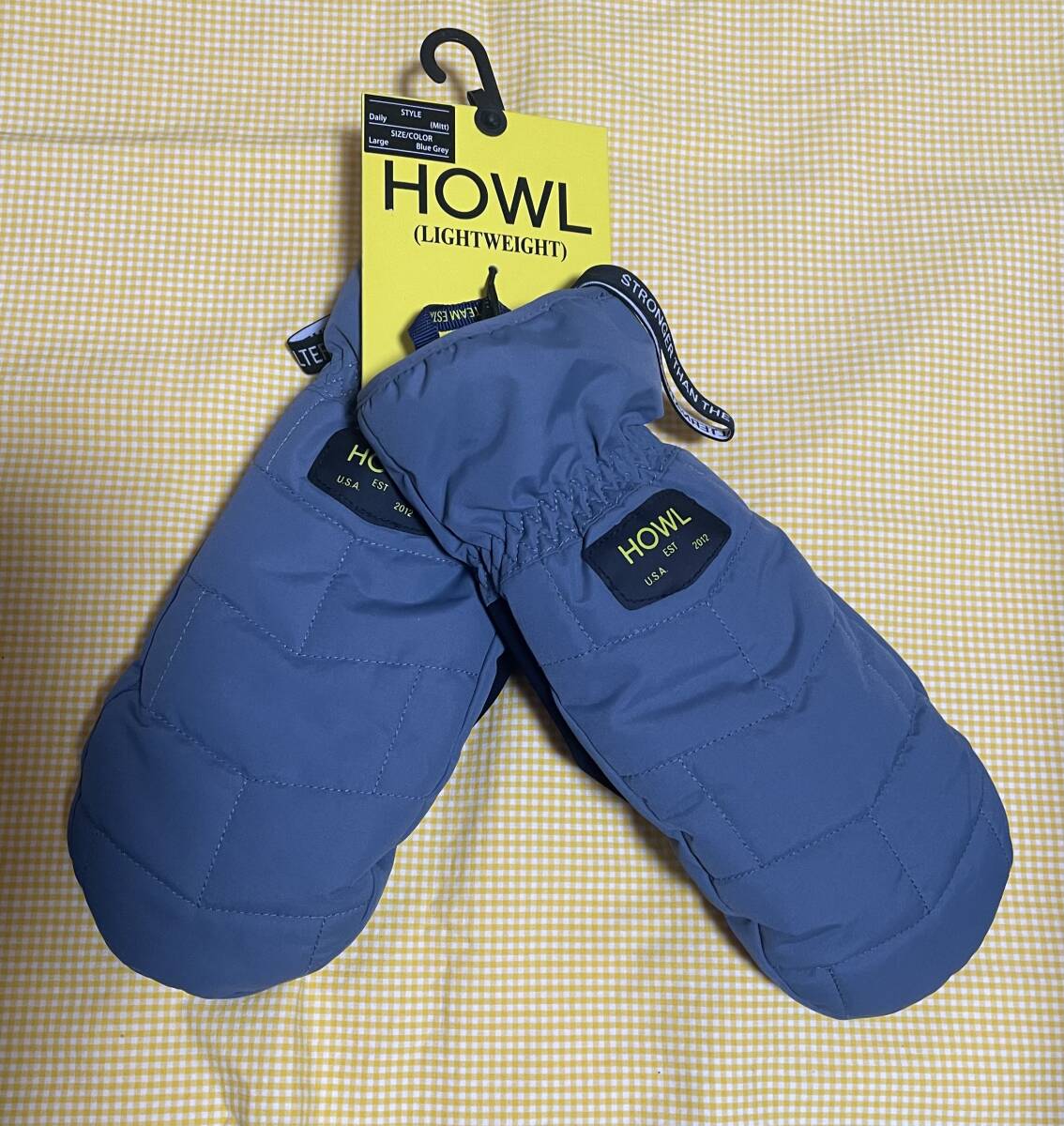 【送料込・即決】新品・未使用 HOWL DAILY MITT BLUE GREY Lサイズ暖かく防水通気性OK ハウルミトン ブルーグレー47%OFF激安 拍卖