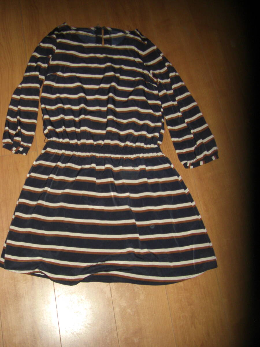 UNRELISH M 長袖ボーダーワンピース 紺茶拍卖