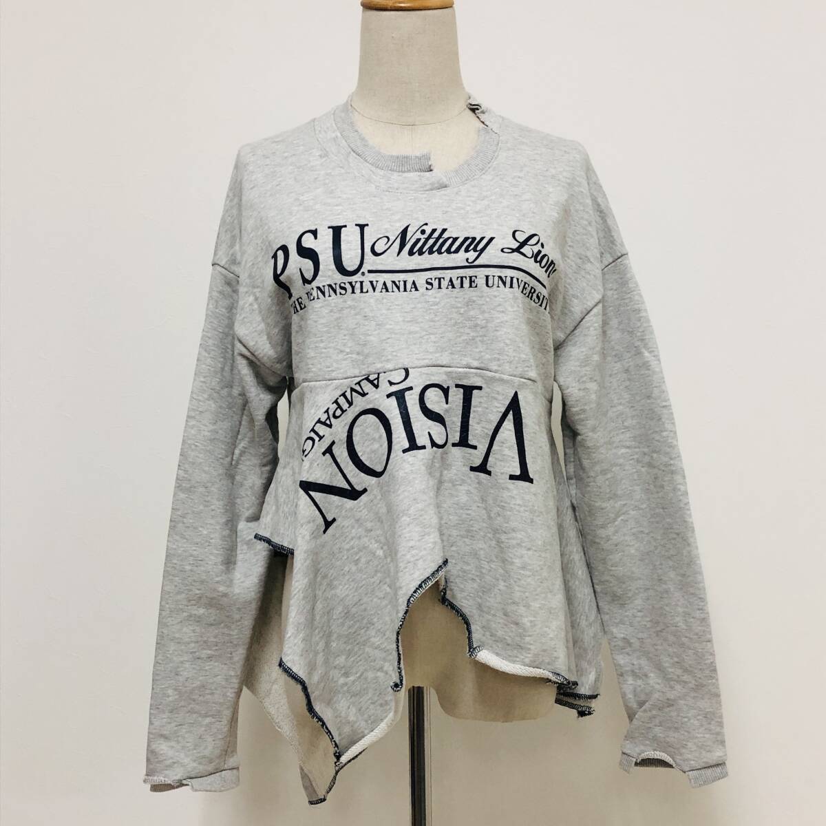 a03878 美品 STYLE NANDA スタイルナンダ トレーナー 長袖 綿100% プリント 韓国製 F グレー レディース ベーシックカジュアルスタイル拍卖