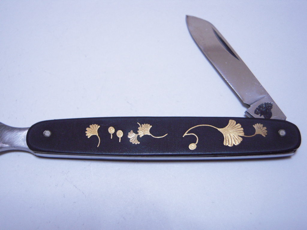肥後象嵌 スワンナイフ 酒向ナイフ ペーパーナイフ デッドストック 銀杏拍卖