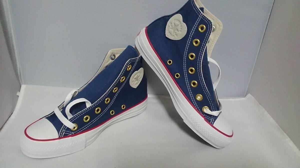 ☆22.5cm【送料無料】オールスター*HEARTPATCH DENIM HI*ブルー*新品拍卖