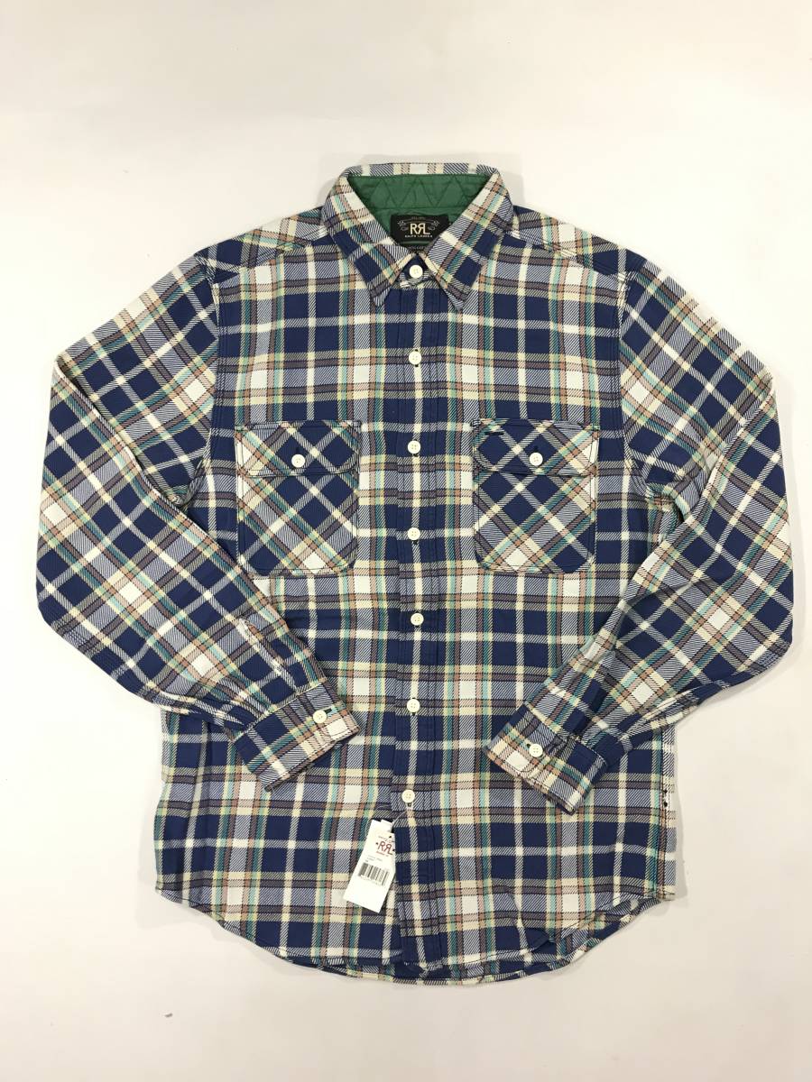 新品 15383 RRL Mサイズ チェック ネル シャツ ビンテージ ダブルアールエル POLO ポロラルフローレン 長袖 コットン ワーク 拍卖