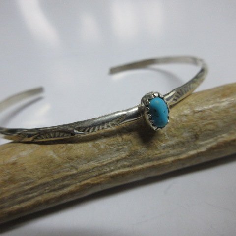 ターコイズ メンズS インディアン シルバー バングル ナバホ族 スタンプ Indian Silver g1060拍卖