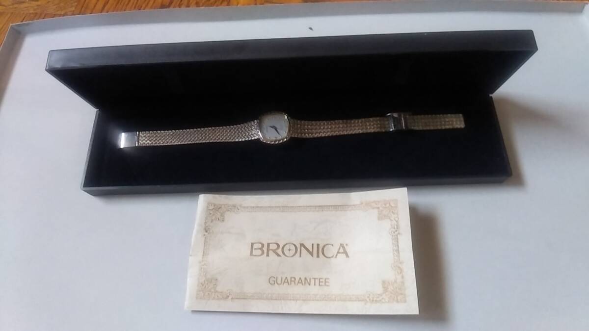 BRONICA ブロニカ クォーツ 腕時計 文字盤に豆ダイヤ4個(小さいけど)拍卖