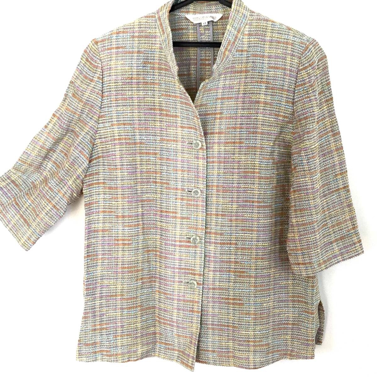 M67 新品未使用 レディース ジャケット 七分袖 13 LLサイズ相当 BELLEBALARD レーヨンでさらさらの着心地 麻12%拍卖