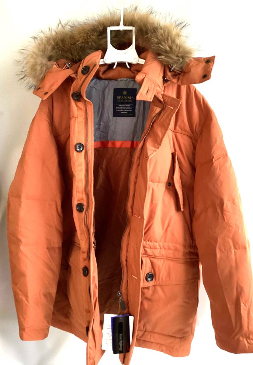 P81 新品未使用 ダウン 4L フード取外可 SPANISH Duck Down オレンジ MERRY STAR拍卖