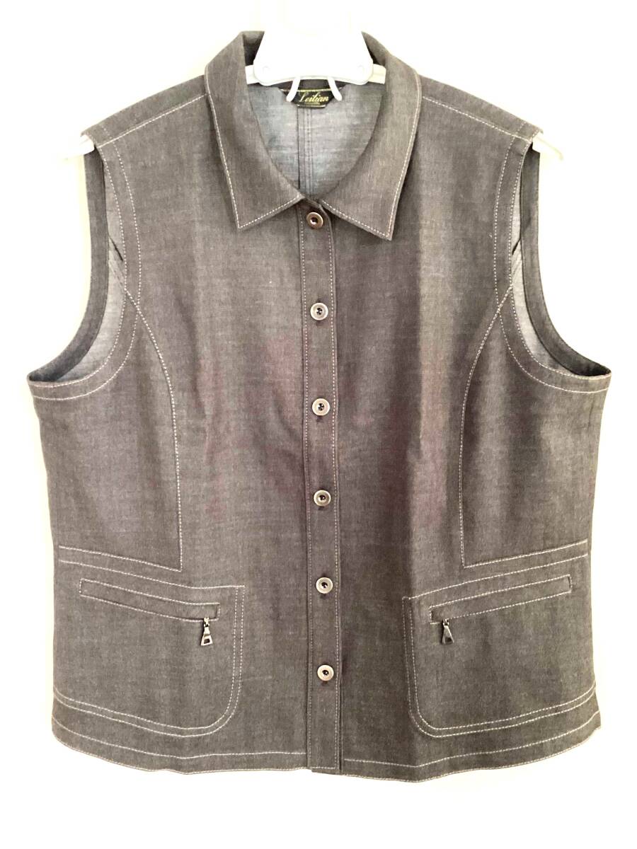 M4 新品未使用 新品未使用 レリアン ベスト  13+ Lサイズ相当 ブラウン ポケット2個 ストレッチきいて着やすい Leilian 拍卖