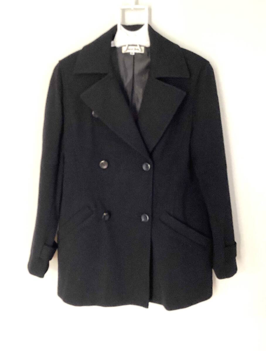 M11 新品未使用 レディース Pコート ハーフコート サンジョア 40 Lサイズ相当 黒 毛100% Saint Joie 拍卖