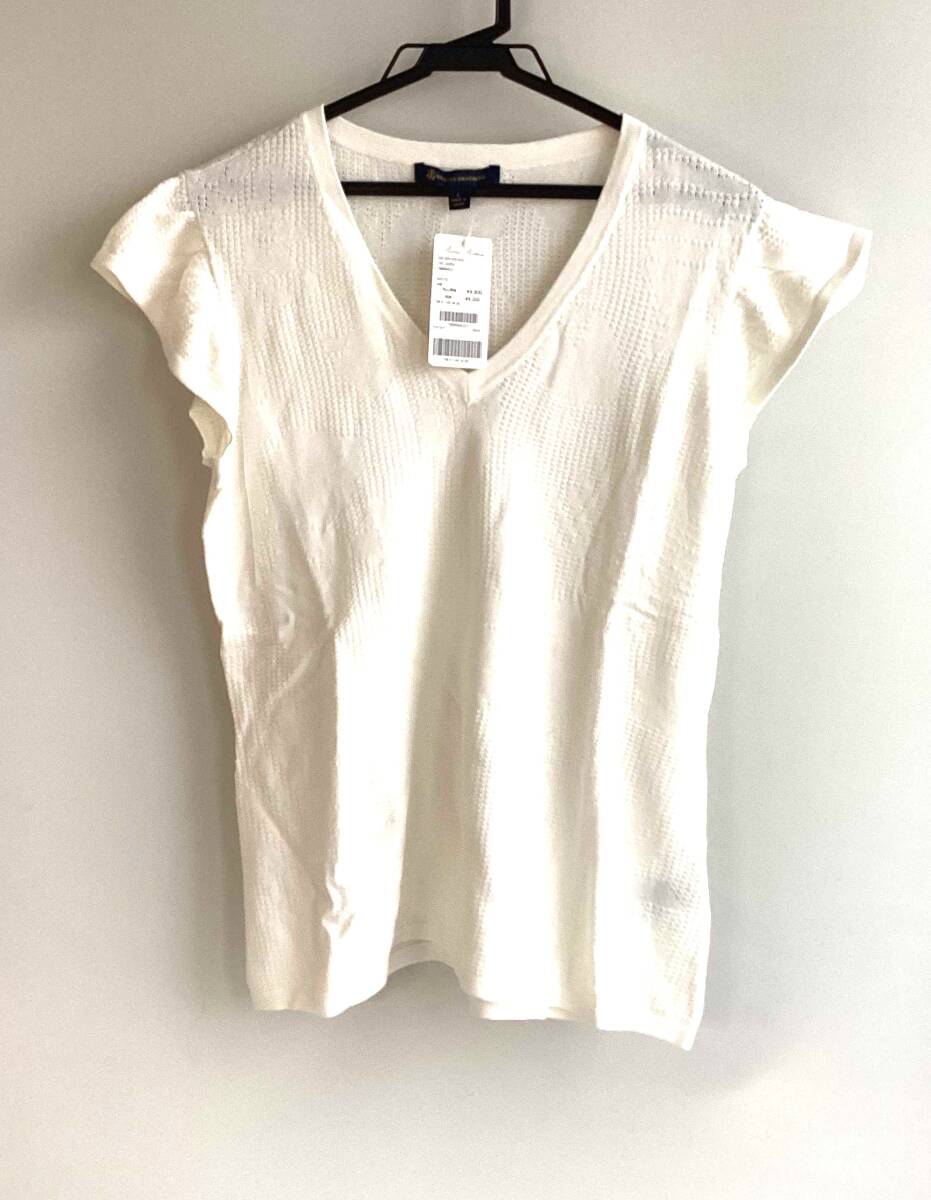 P31  新品未使用 カットソー ニット 袖付き 定価9,900円 L ホワイト ブルックスブラザーズ BROOKS BROTHERS拍卖