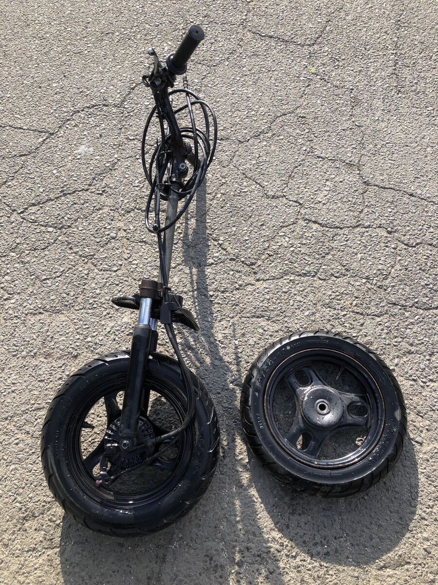 【51736】 ホンダ スーパーディオ AF27 (2403番台~) 足回り フロントフォーク ホイールセット ハンドル 三又 ドラム ワイヤー類拍卖