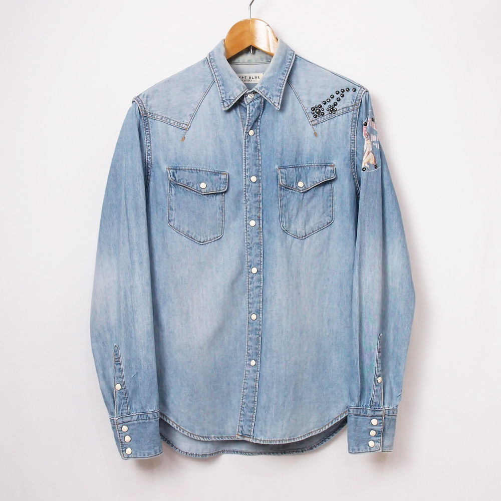 AVIREX TYPE BLUE デニムシャツ ブルー Mサイズ拍卖