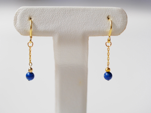 ラピス 自然色 SV ピアス拍卖