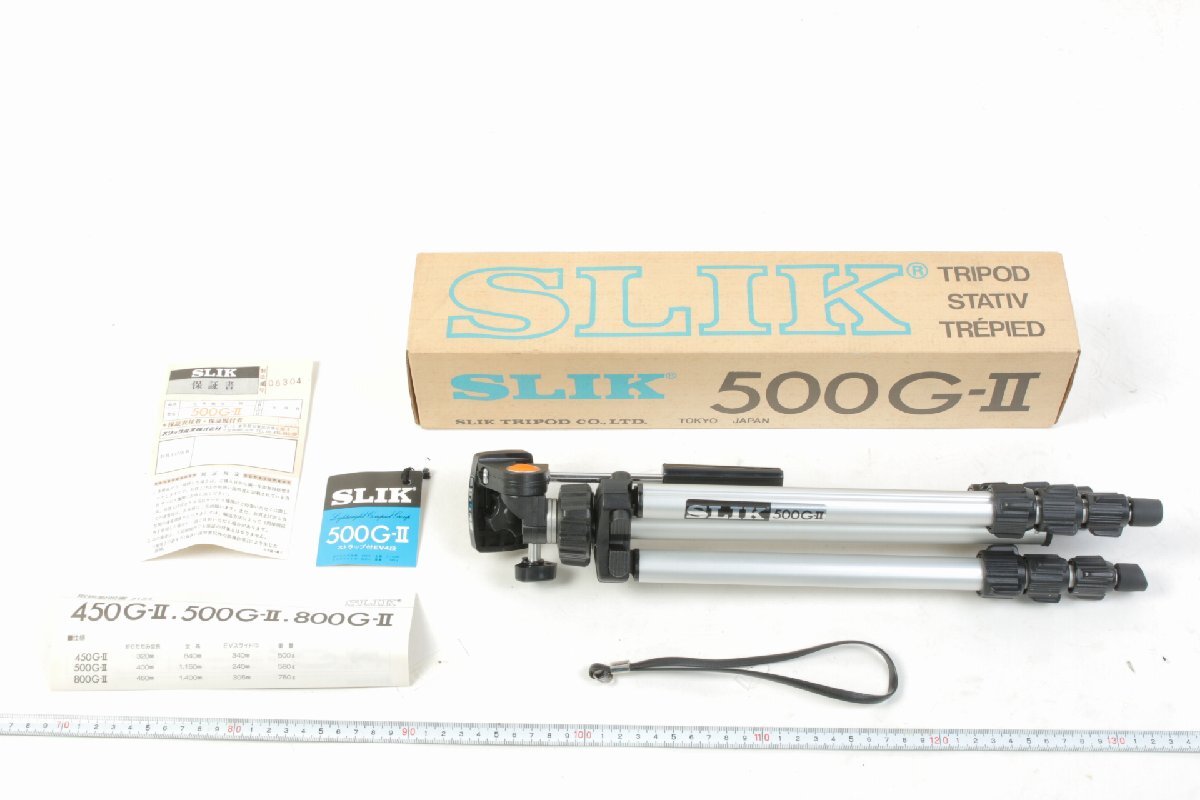※【新品未使用】 SLIK スリック エレベーティング三脚 500G-Ⅱ 折りたたみ長:400mm 全高:1150mm EVスライド巾:240mm 重量:580g 箱付 c0286拍卖