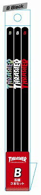【即決】◆THRASHER スラッシャー◆鉛筆 3本セット 黒軸 B 男女問わないデザイン 箔押し えんぴつ 小学生 文具 かっこいい // 74600401拍卖