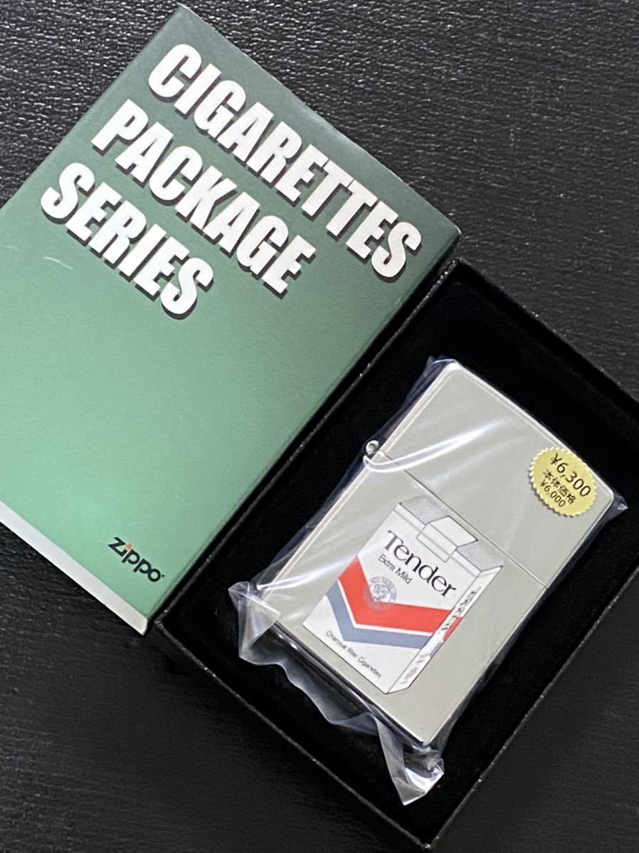 zippo テンダー Tender たばこ柄 前面加工 希少モデル 2005年製 CIGARETTES PACKAGE SERIES ケース 保証書付き拍卖