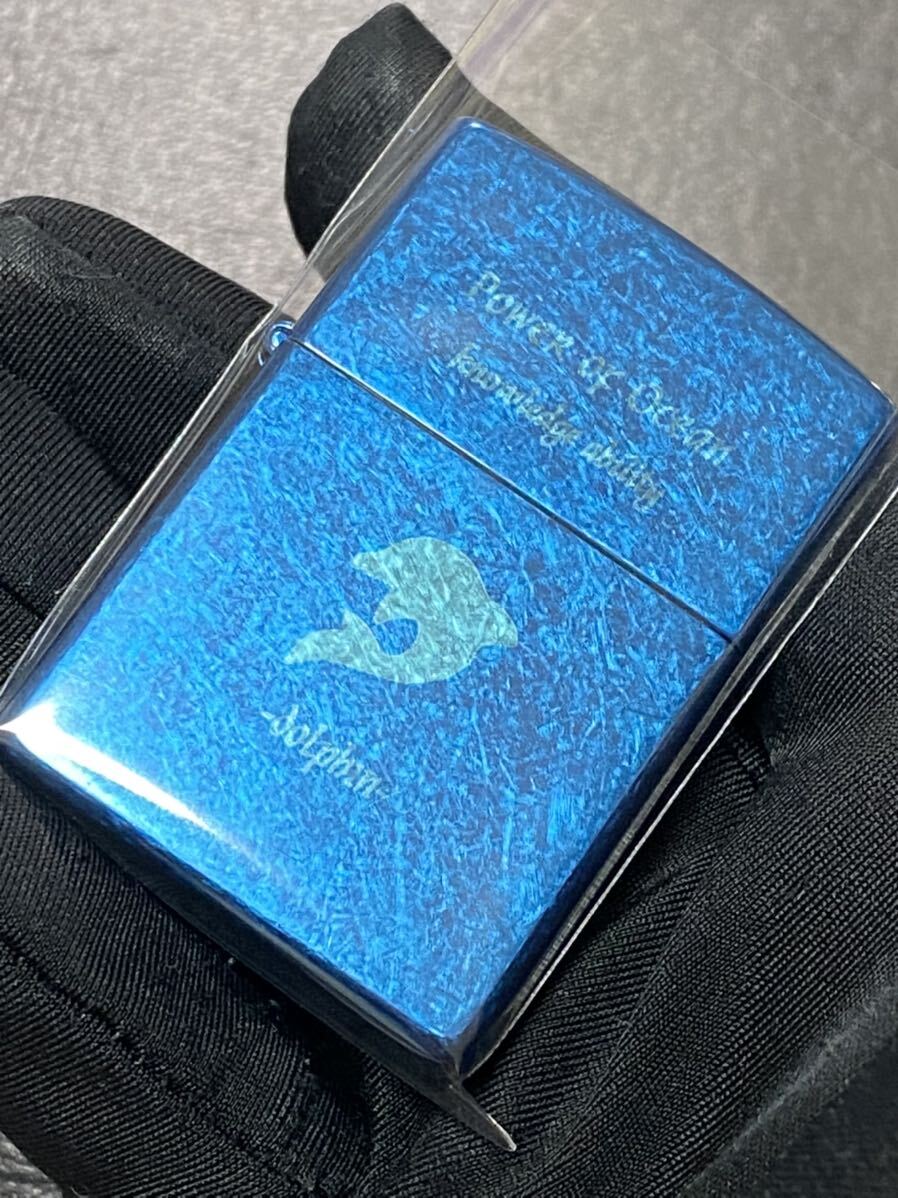zippo ドルフィン ブルーダスト 特殊加工 希少モデル 2003年製 dolphin Blue dust シルバーインナー 2009年製拍卖