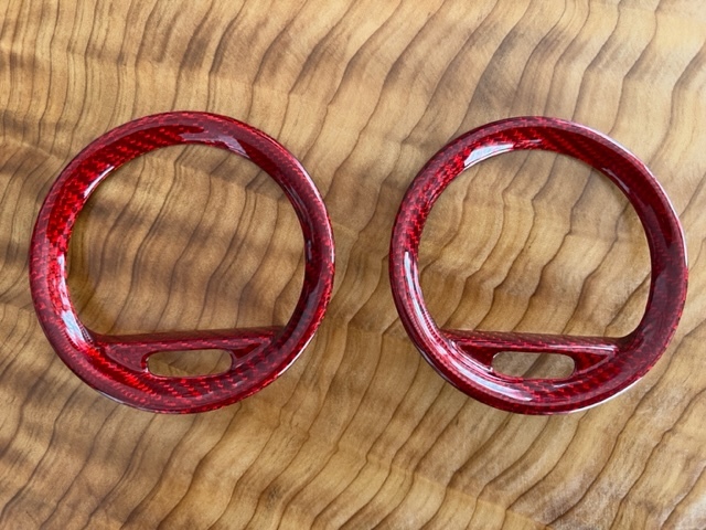 アバルト リアルカーボン エアールーバー リング シリーズ3 左右2枚セット レッドカーボン 限定1拍卖