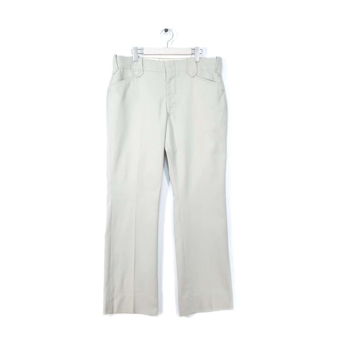 【送料無料】70s EPRO ヴィンテージ ランチパンツ ウエスタン TALONジップ ベージュブーツカット サイズW36相当 古着 @EZ0735拍卖