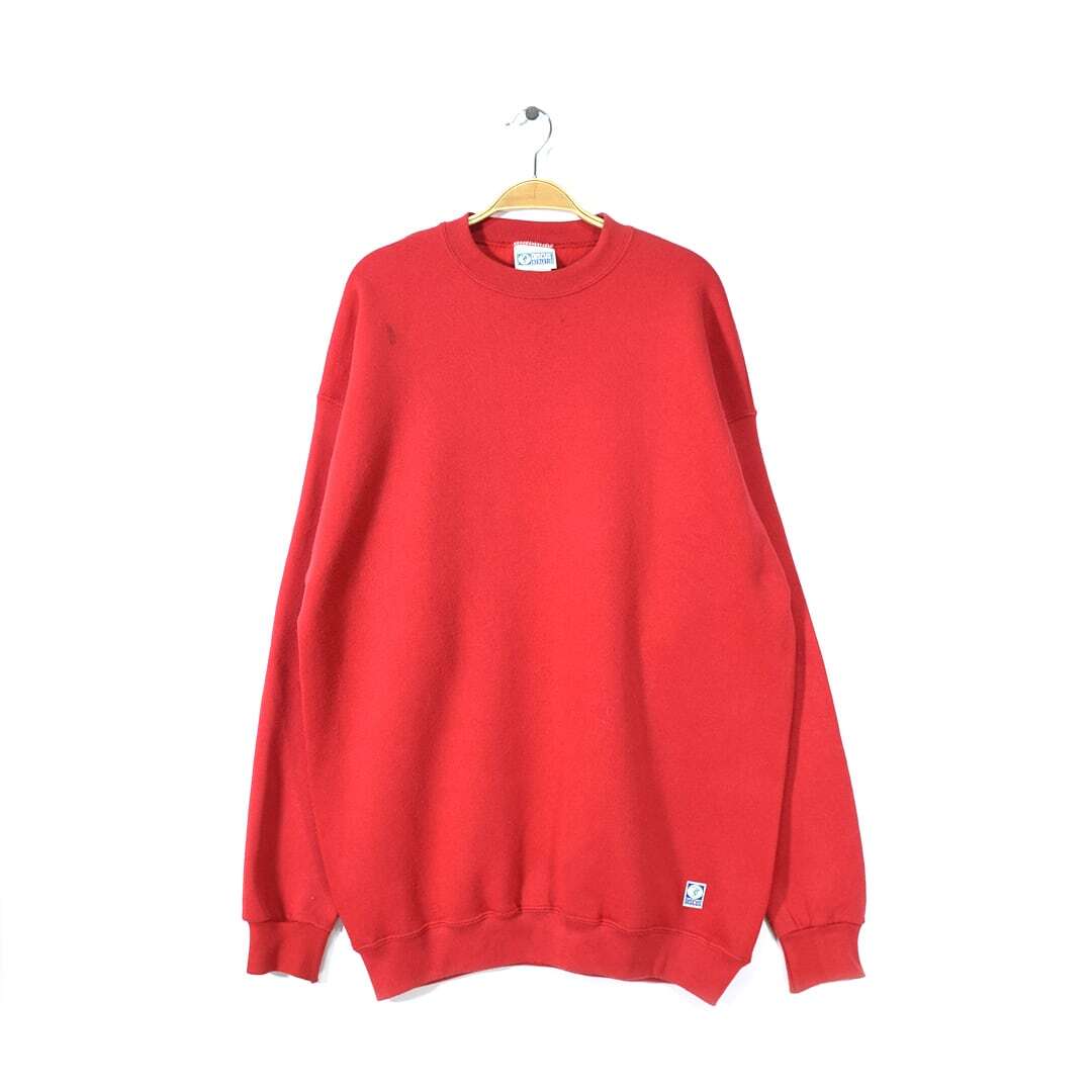 【送料無料】ディスカス メキシコ製 無地 スウェット 赤 レッド DISCUS 大きいサイズ メンズXL 古着 @CF0789拍卖