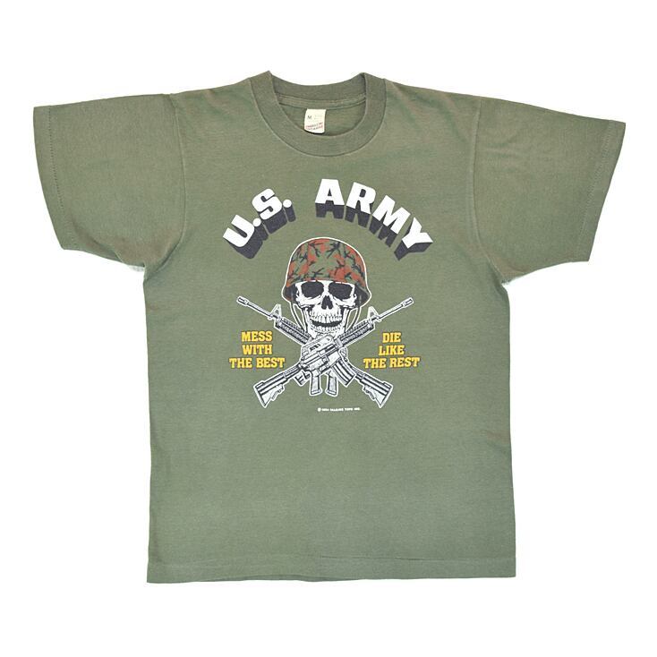 【送料無料】1984 U.S.ARMY スカル ガンズ ミリタリー ヴィンテージTシャツ サイズM 古着 @BZ0189拍卖