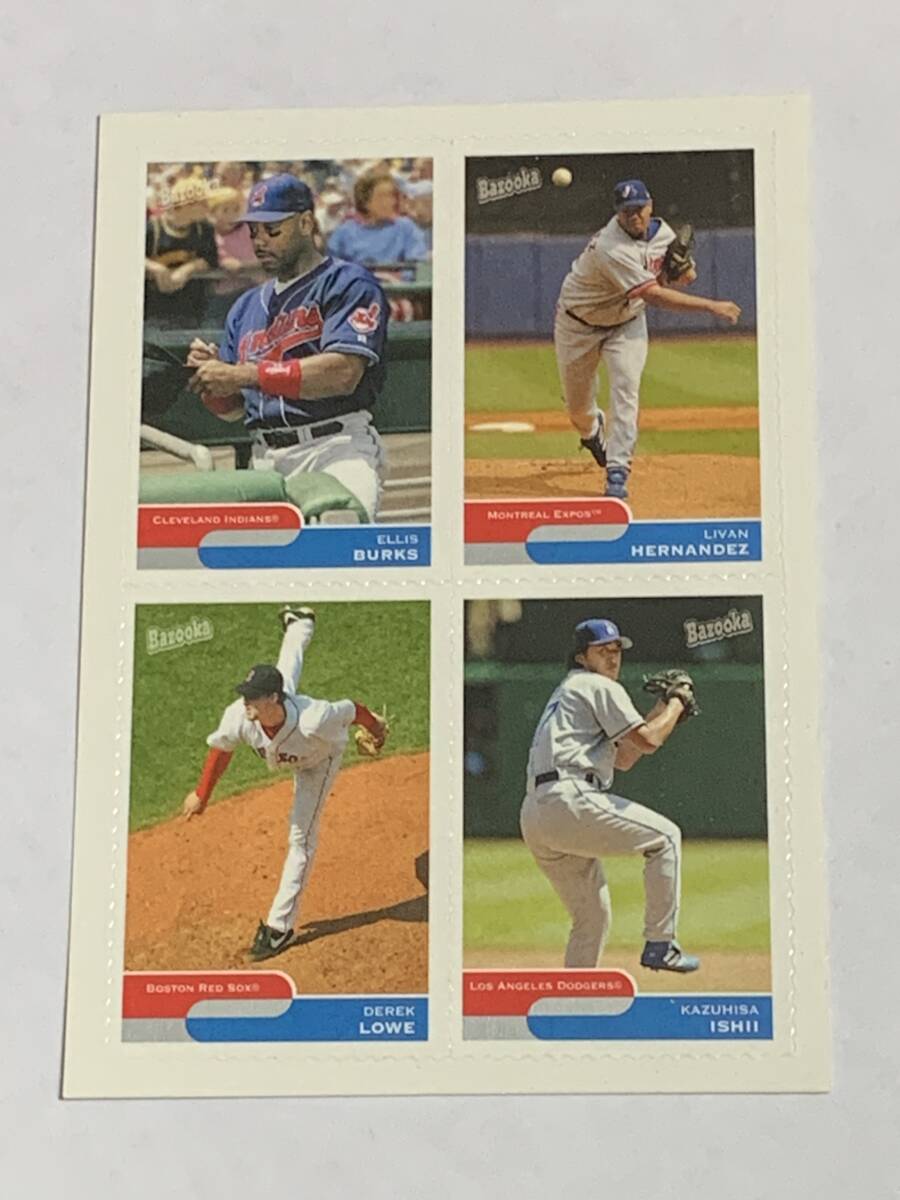石井一久 KAZUHISA ISHII 2004 TOPPS BAZOOKA STICKER INSERT BURKS LIVAN LOWE DODGERS ロサンゼルス ドジャース ヤクルト 西武 楽天 即決拍卖