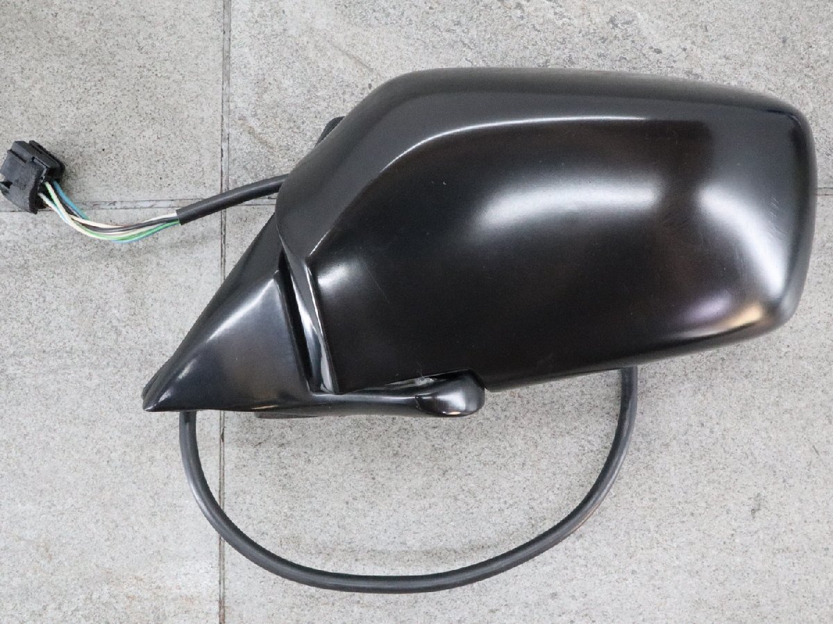 VOLVO ボルボ 240 AB230W 左 サイドミラー (右ハンドル車 助手席ドアミラー) ※ 電動 ヒーター付き 塗無しブラック 作動確認済拍卖