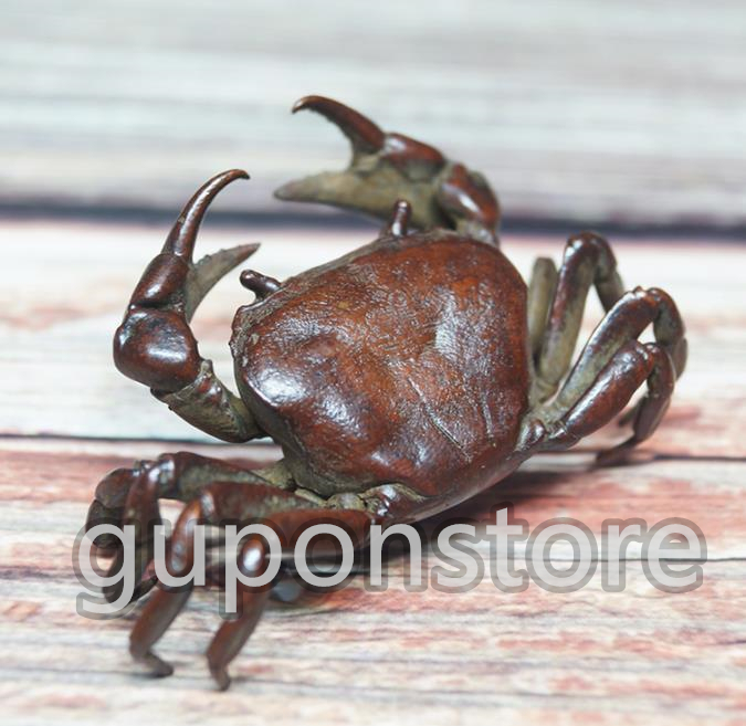 蟹 カニ 純銅製 茶道具 民芸品 細密彫刻 伝統工芸品 車内置物拍卖