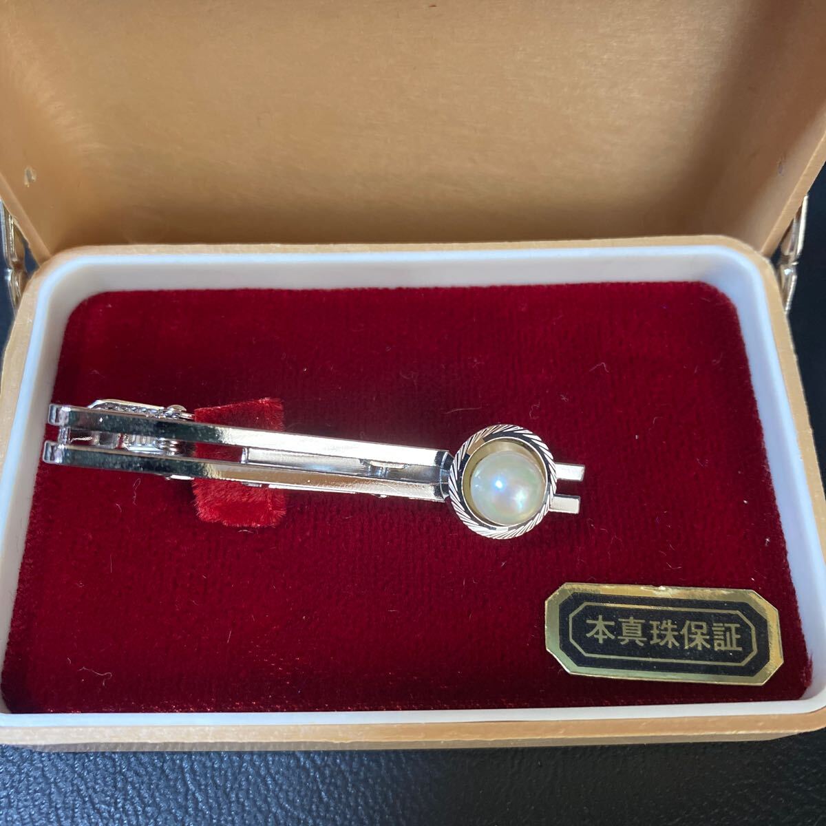真珠ネクタイピン パールシルバー ネクタイピン 未使用元ケース入り メーカー詳細不明 シルバーアクセサリー メンズ小物拍卖