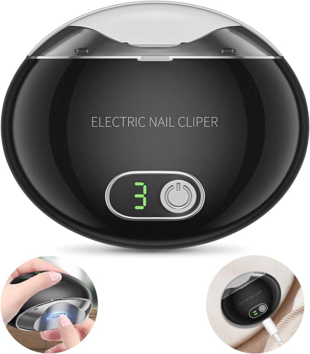 【電動爪切り】3段階回転スピード・USB急速充電・低騒音設計・安全防護バー付き拍卖