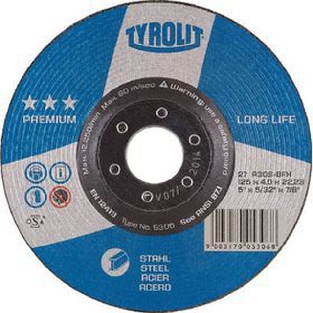 新品未使用 TYROLIT オフセット砥石 プレミアムタイプ 5314 125×7×22 23 10枚入り 6箱セット 工具 切断 金属 /G6-2105在拍卖