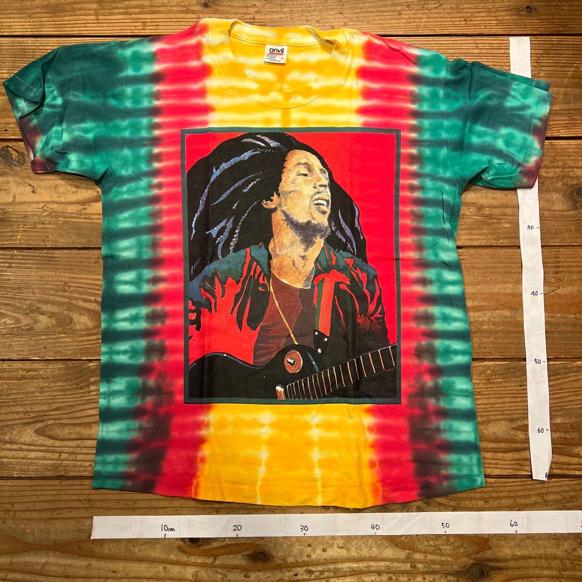 BOB MARLEY Tシャツ BOB MARLEY MUSIC INC exodus Robert Nesta Marley Jah Lion Anvil made in USA tee USA製 タイダイ size L拍卖