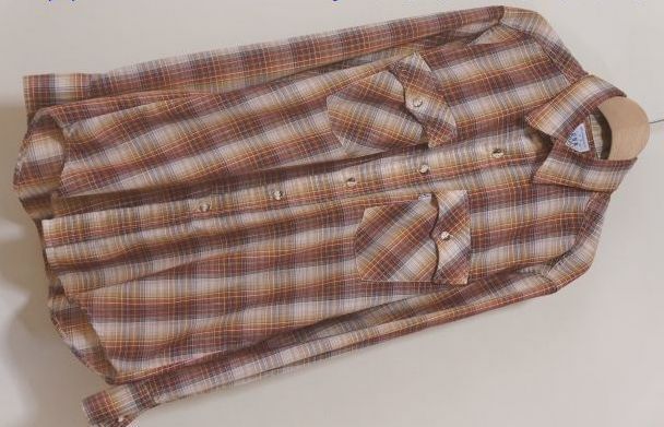 C619 即決 USA製 Levi's リーバイス 1980年 モスクワオリンピック記念 ラメ入りチェックシャツ M 長袖 クリックポスト 拍卖