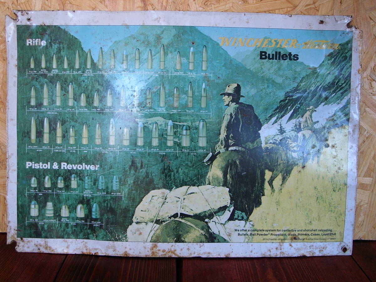 ★☆USA ビンテージ コレクティブル オリジナル WINCHESTER Western Bullets メタル広告看板☆★拍卖