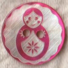 ドイツ 貝ボタン バブシュカ 2穴ボタン ピンク シェルボタン拍卖