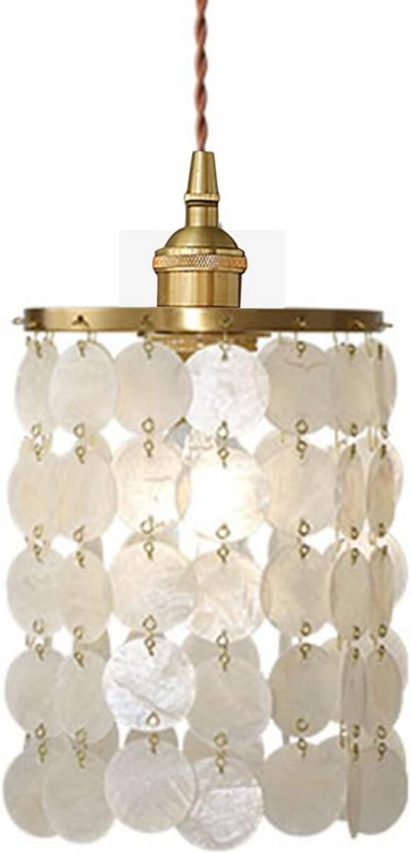 OTD シェルランプ 天然カピス貝製 ホワイトプチシャンデリア レトロ アンティーク ダイニング E26口金電球別売り【ダクトレール式】拍卖