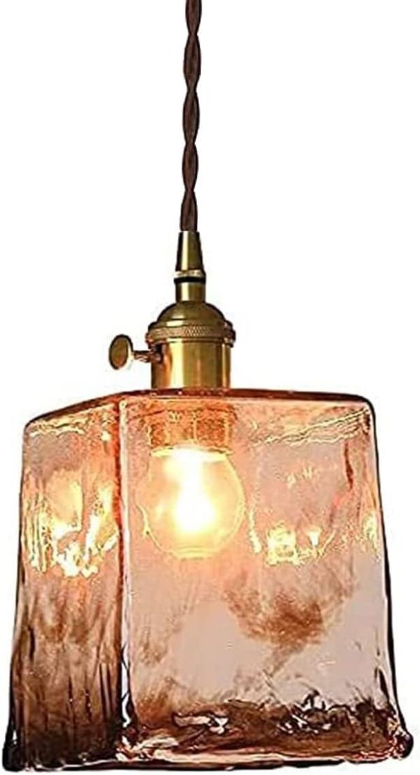 OTD ガラスペンダントライト 琥珀色 アンティーク 1灯 シャンデリア アンバー 電球別売り【Dタイプ】引掛シーリング式拍卖
