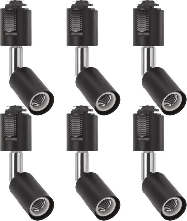 OTD スポットライト ダクトレールライトソケット E17口金 天井照明 間接照明 角度調整可能 【ブラック 6個入り】拍卖