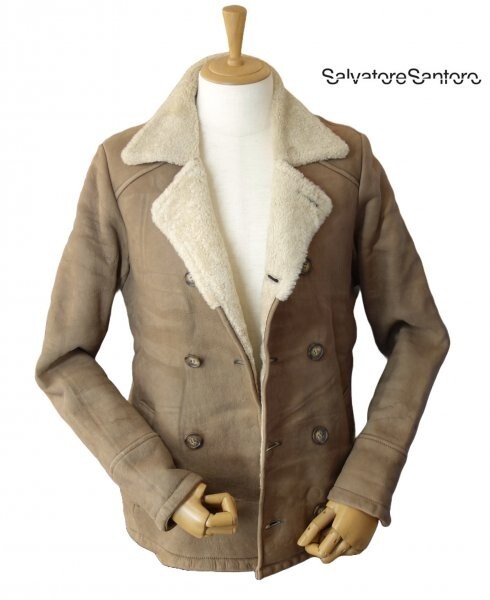 TMN-0542-005 『素敵なダブル仕様』 ITALY製 サルヴァトーレサントロ Salvatore Santoro ムートンジャケット レザージャケット 44拍卖