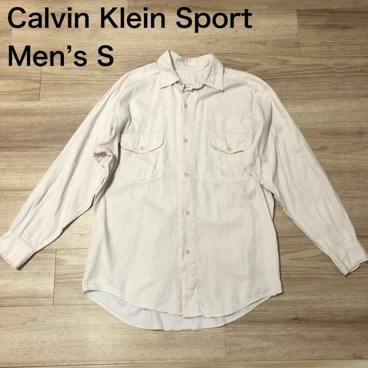【送料無料】Calvin Klein Sport長袖シャツベージュ系 メンズSサイズ カルバンクラインスポーツ拍卖