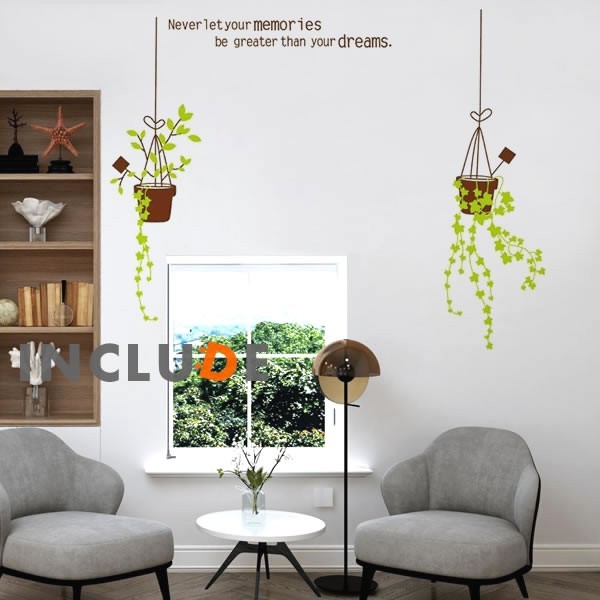 ウォールステッカー リーフ 葉 グリーンネックレス ハンギング 癒しの空間 シャピー グリーン アジアン 観葉植物 南国 アイビ拍卖