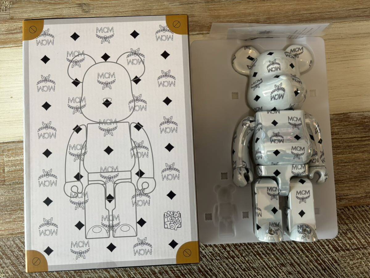 ★400%のみ★MCM WHITE CHROME Ver. ベアブリック/BE@RBRICK(メディコムトイ・フィギュア)拍卖