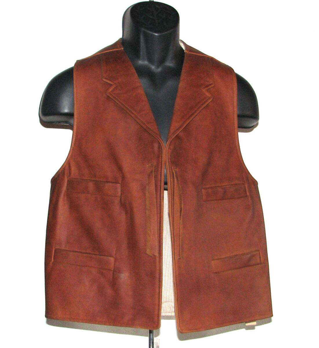 「未使用品」TRUE WEST OUTFITTERS メンズウエスタンレザーベスト サイズ S 拍卖