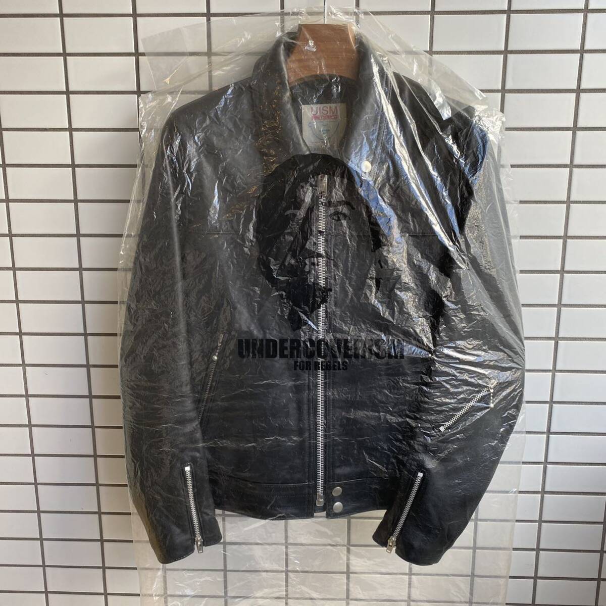 美品 UNDERCOVER × BOUNTY HUNTER シングルライダースジャケット サイズ0 黒 羊革 ラムレザー アンダーカバー バウンティーハンター拍卖